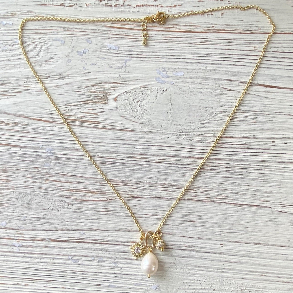 Baroque Freshwater Pearl Charm Necklace