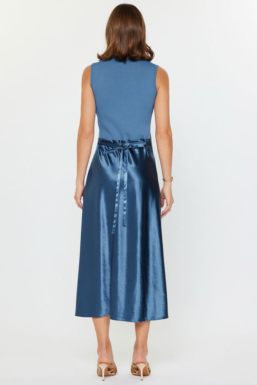 Amara Satin Midi Dress Midnight Blue