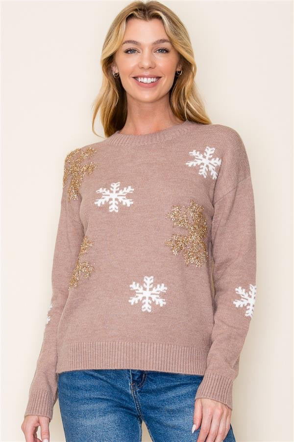 Anna Snowflake Sweater Mocha